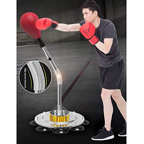 DW007 Punzonado Reflejo Bolsa con Patas Boxeo Velocidad Bolsa De Altura Ajustable Equipo De Adultos Y Niños Boxing Punching Ball Entrenamiento De La Aptitud del Hogar Tumbler,Rojo