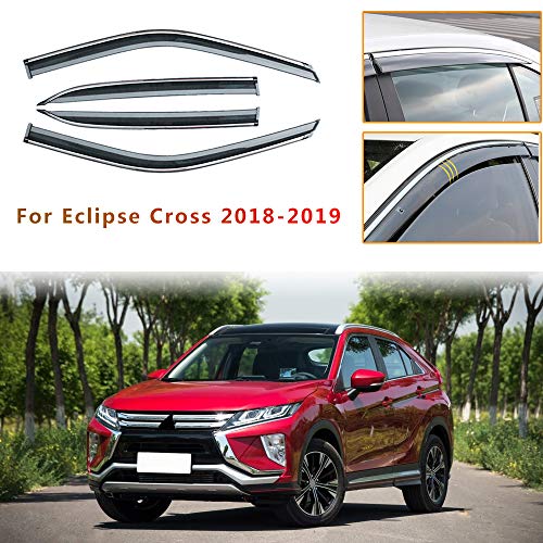 DYBANP Protector de Lluvia para Ventana de Coche, para Mitsubishi Eclipse Cross 2018 2019, 4 visores de Ventana de Coche, deflectores de protección Solar para Lluvia, Accesorios