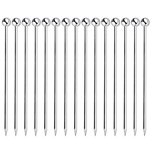 Dylan-EU 15 pcs Palillos de Cóctel Acero Inoxidable Brochetas de Cóctel de Frutas Ideal para Martinis Sándwiches Fruta y Aceitunas para Eventos de Fiesta de Vacaciones