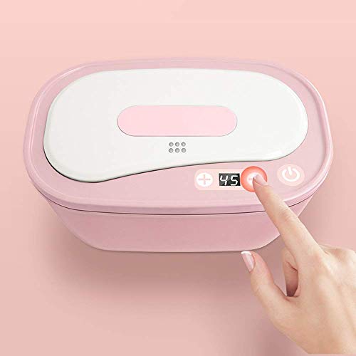 DZJ Bebé Wet Wipes cálido, toallitas húmedas de bebé Calentador hidratante termostato cálido y húmedo de la máquina de Tejido de Aislamiento portátil Toallitas Box (Smart LCD),Rosado