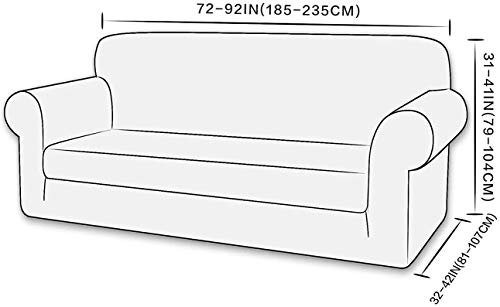 E EBETA Funda de sofá, Tejido Jacquard de poliéster y Elastano, Funda de Clic-clac elástica Cubiertas de sofá de 3 Plaza (Verde Claro, 185-235 cm)