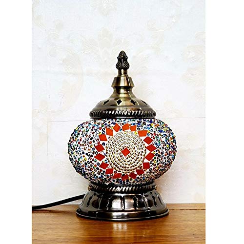 Easttime up Bombilla Tabla Mosaico de Turquía Lámpara Artesanal de Vidrio Multicolor del Estilo de Tiffany lámpara de cabecera llevó Decorativo,Style 1