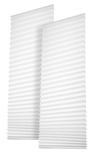 Easy-Fensterfix® – Persiana plisada – Persiana enrollable de papel – sin agujeros – para puertas de ventana – blanco – hasta 121 cm