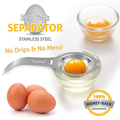 eBuy.INC fdq01 EI eigelb Proteínas separador Calidad Alimentaria Divider Acero Inoxidable separador eitrenner eigelbtrenner – Separador eiweißtrenner Egg separador – Cortador de huevos, Plata