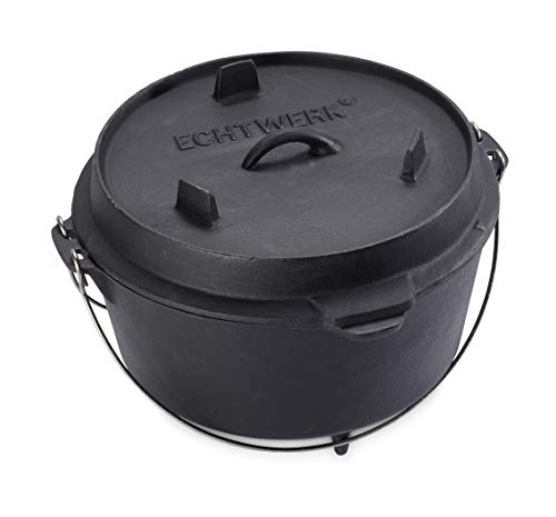 ECHTWERK EW-GE-1225 Olla de Hierro Big-Dutch Oven, Horno holandés, Cacerola hierrro Fundido, 31,5 x 21 cm, Iron