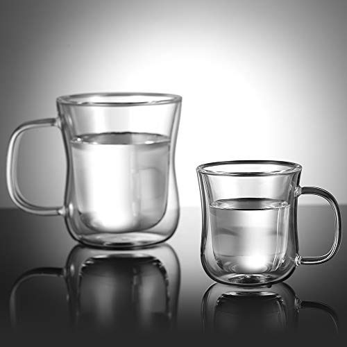 ecooe Vasos de café exprés de pared doble vasos 120ml Juego de 2