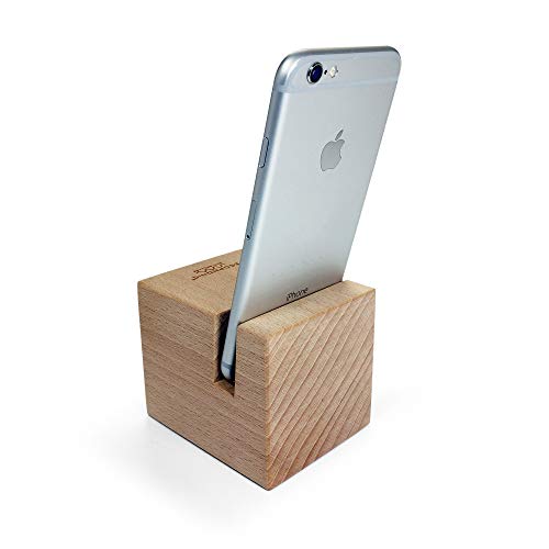 Ecophonic® UNO Haya. Altavoz inalámbrico ecológico de Madera FSC Amplificador acústico Natural. Caja de resonancia Compatible con la mayoría de los Smartphones. Fabricado en España