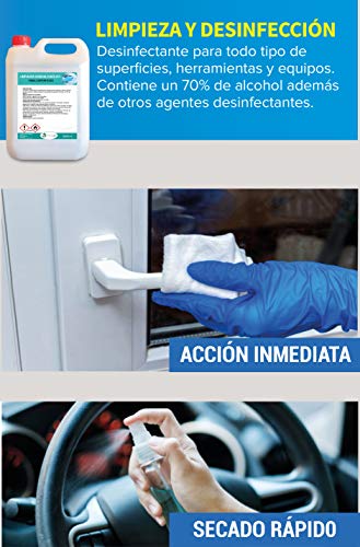 Ecosoluciones Químicas ECO-902 | 5 litros |Desinfectante de superficies hidroalcohólico | Uso profesional | Incluye pulverizador para rellenar.