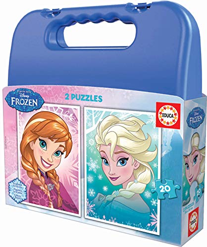 Educa- Frozen Maleta Progresivos 2 Puzzles Infantiles de 20 Piezas, a Partir de 3 años (16511)