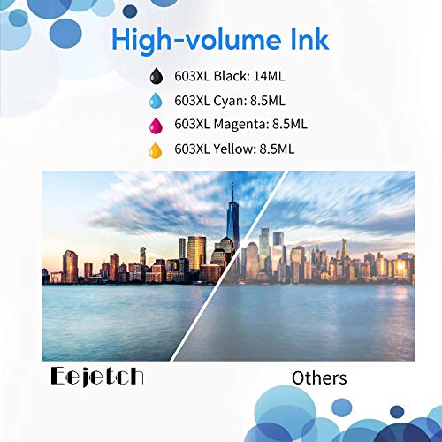 Eejetch Compatible 603XL Tinta Reemplazo para Epson 603 Cartuchos de Tinta para Epson Expression Home XP-3100 XP-4100 XP-2100 XP-2105 XP-3105 XP-4105, Workforce WF-2810 WF-2830 WF-2835 WF-2850