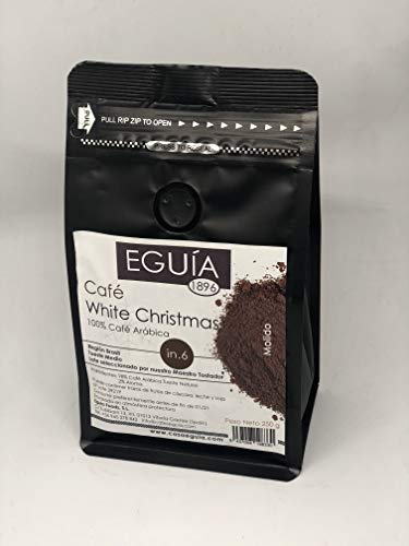 Eguia Cafe Molido Natural Cafe Granos Arabica, Avellana, Chocolate, Naranja Chocolate, Vanilla, Vainilla Silueta, White Chirstmast - 6 Unidades de 250g