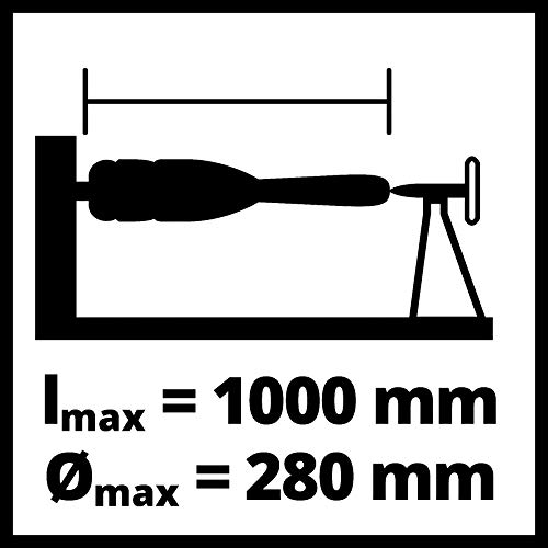 Einhell Torno TC-WW 1000/1 (400 W, 280 mm de diámetro máximo de torneado, velocidad del husillo 890-2600 rpm, incl. punta impulsora y la placa frontal)