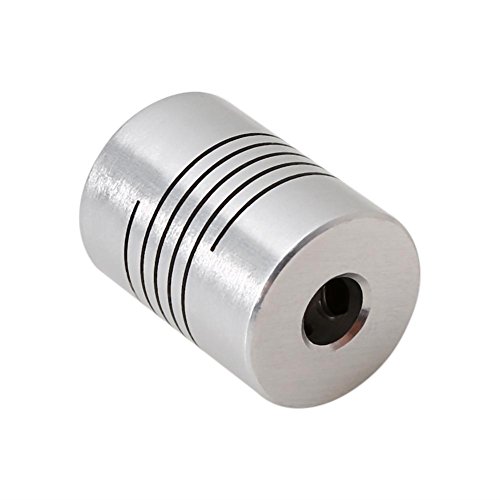 Eje de acoplamiento de ciruela, abrazadera flexible en forma de ciruela, acoplador elástico en forma de ciruela, 6 × 6,35 mm, eje de acoplamiento de aluminio para motor paso a paso