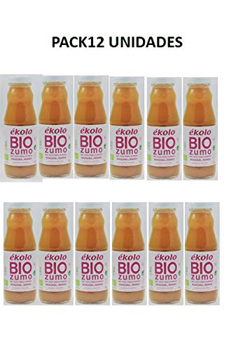 Ekolo  Zumo De Manzana Mango Ecológico, 100% Exprimido, 12 Botellas * 200Ml   2400 ml