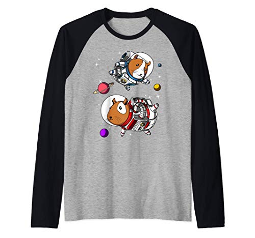 el Cobayo el Conejillo de Indias Espacio Astronauta Cósmico Camiseta Manga Raglan