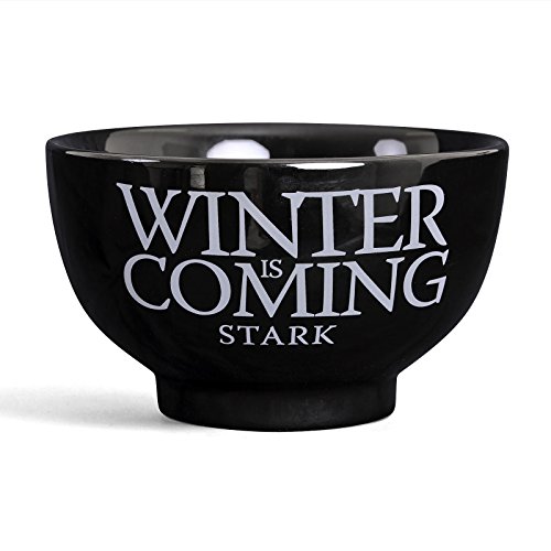 Elbenwald Juego de Tronos Casa Stark Cresta Tazón Schattenwolf 500 ml de cerámica Negro