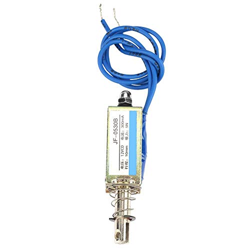 Electroimán 5N,JF-0530B Solenoide CC tipo solenoide CC Control automatización eléctrico magnético 6/12/24 V CC 300 mA Rango retráctil 10 mm para equipos control de automatización industri(12V)