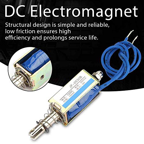 Electroimán 5N,JF-0530B Solenoide CC tipo solenoide CC Control automatización eléctrico magnético 6/12/24 V CC 300 mA Rango retráctil 10 mm para equipos control de automatización industri(12V)