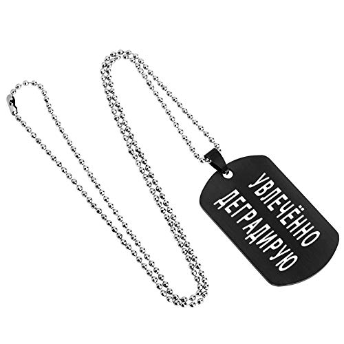 Elegante collar de acero de titanio para perro, con colgante de acero de titanio, con texto en inglés «I DEGRADE WITH INVOLVEMENT», collar negro de Street Hip-hop