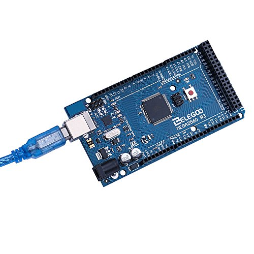 ELEGOO Mega 2560 R3 Tarjeta Placa Compatible con Arduino IDE con Microcontrolador Basada en el ATmega2560 ATmega16U2 con USB Cable Azul Versión Mega Kit