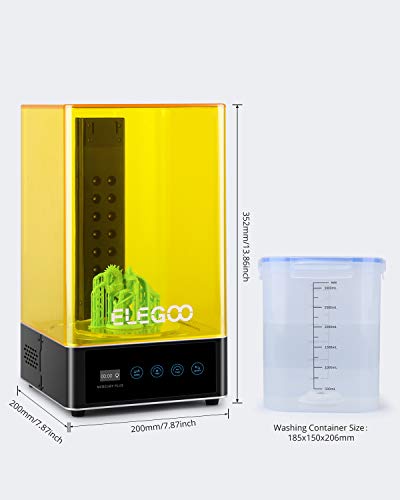 ELEGOO Mercury Plus Máquina de Lavado y Curado 2 en 1 para LCD/DLP/SLA Modelos Impresos en 3D Caja de Curado UV de Resina con Plato Giratorio de Curado y Cubeta de Lavado