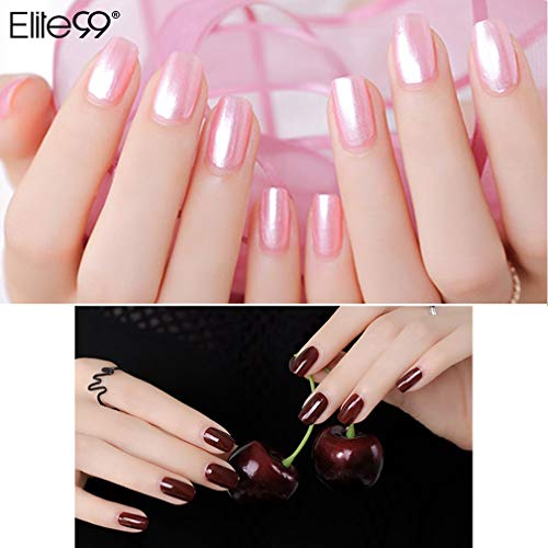 Elite99 Esmaltes Semipermanentes de Uñas en Gel UV LED, 10 Colores con Base y Top Coat Kit de Esmaltes de Uñas 001