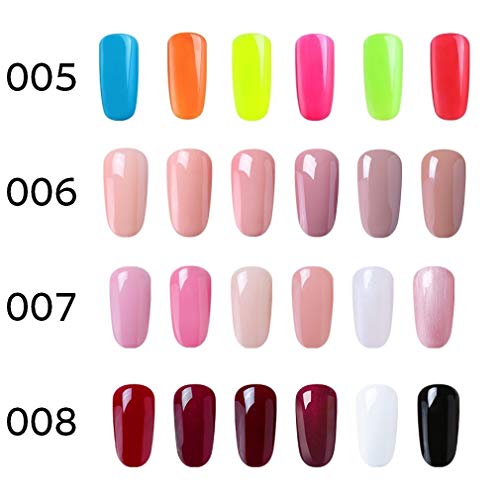 Elite99 Lámpara UV LED para Uñas 24w, 6 Colores Kit de Esmaltes Semipermanentes en Gel UV LED, Base y Top Coat, Semipermanentes, Removedor de Uñas y Accesorios 002