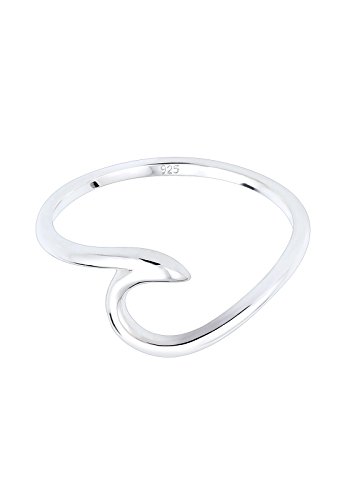 Elli Anillos para damas en forma de olas marinas en plata esterlina de ley 925