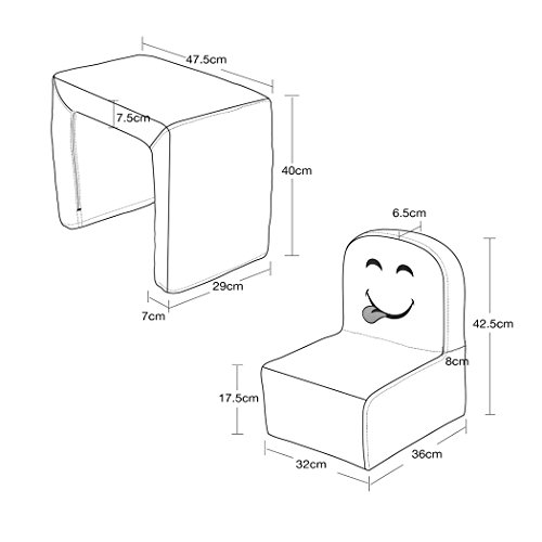 Emall Life Sillón para niños multifuncional, silla y mesa para niños/Taburete con una sonrisa divertida para niños y niñas(rosa)