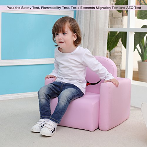 Emall Life Sillón para niños multifuncional, silla y mesa para niños/Taburete con una sonrisa divertida para niños y niñas(rosa)