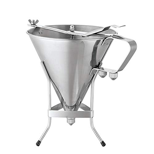 Embudo De Acero Inoxidable Para Hornear Dispensador, Embudo De Categoría Alimenticia Del Acero Inoxidable De Bicarbonato De Pistón Con El Bastidor, Utilice Adorna Herramienta De La Panadería,Plata