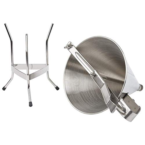 Embudo De Acero Inoxidable Para Hornear Dispensador, Embudo De Categoría Alimenticia Del Acero Inoxidable De Bicarbonato De Pistón Con El Bastidor, Utilice Adorna Herramienta De La Panadería,Plata