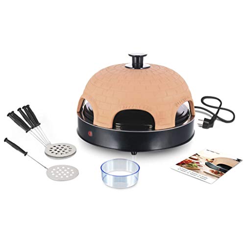 Emerio PO-115984 Horno para Pizzas Eléctrico, 1200 W, Terracota, Terracotta Orange, Schwarz