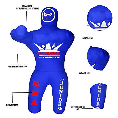 Emperor Sports - Chupete de boxeo para niños BJJ Wrestling Chupete, saco de boxeo, MMA, Jiu Jitsu brasileño, Judo, Judo Judo, lanzar boxeo, chupetes sin rellenar, color azul