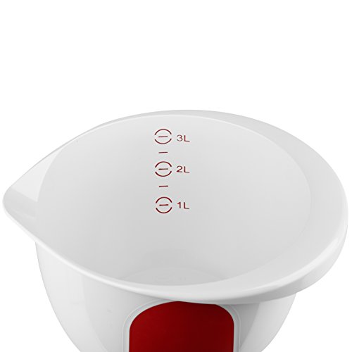 Emsa Mix and Bake Recipiente para Mezclar con Tapa, Termoplástico, Rojo/Blanco, 3 L, 1 Unidad