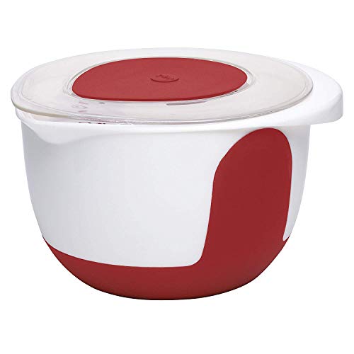 Emsa Mix and Bake Recipiente para Mezclar con Tapa, Termoplástico, Rojo/Blanco, 3 L, 1 Unidad