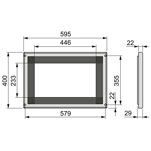 Emuca 8934751 Marco para encastrar microondas en mueble de 60cm en plastico níquel satinado/inox