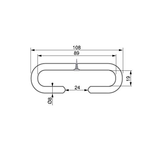 EMUCA - Porta Copas de 4 líneas para Muebles, Soporte para Copas para Estantes o Bares, 280 mm, Acero, Acabado Cromado