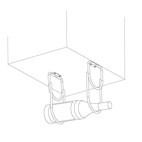 EMUCA - Soporte para Botellas Colgante, Botellero para Mueble, Bar o Estante, 2 Huecos, Acero, Acabado Cromado