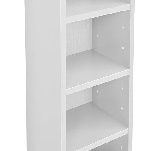 [en.casa] Estante para CDs Soporte para DVDs 175 x 20 x 20 cm Librería con 12 compartimientos Blanco