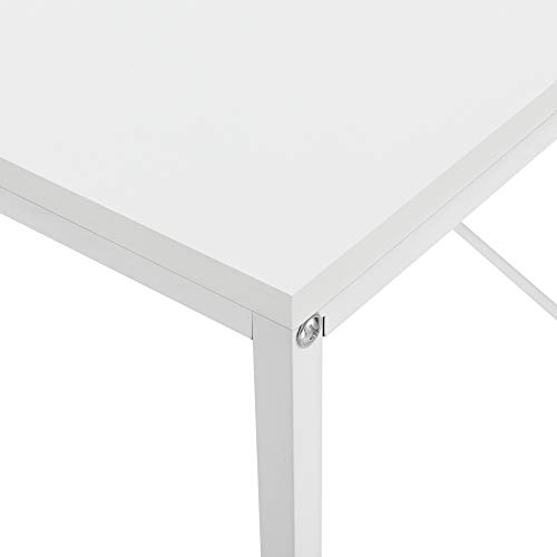 [en.casa] Mesa Escritorio 120 x 60 x 72 cm Mesa de Oficina Mesa de Trabajo Blanco