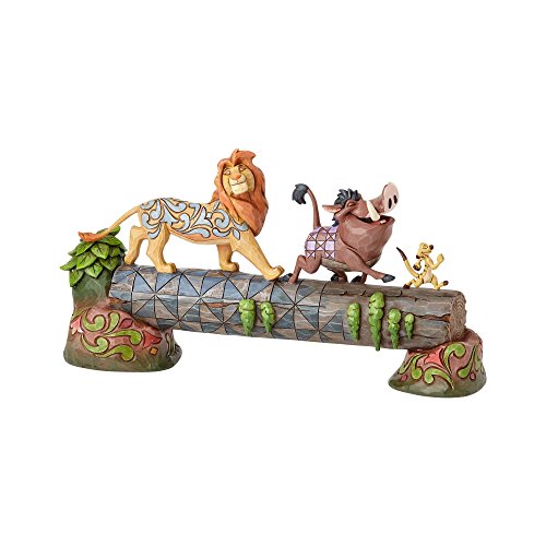 Enesco Disney Traditions Figurita Despreocupados Y Libres, Simba, Timon Y Pumbaa, Resina, Multicolor, 38.1 x 10.2 x 19 cm