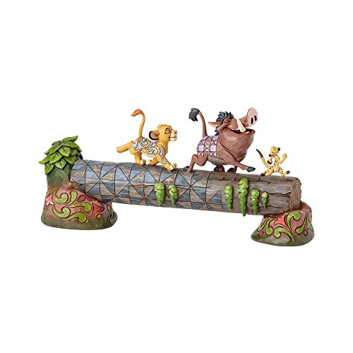 Enesco Disney Traditions Figurita Despreocupados Y Libres, Simba, Timon Y Pumbaa, Resina, Multicolor, 38.1 x 10.2 x 19 cm