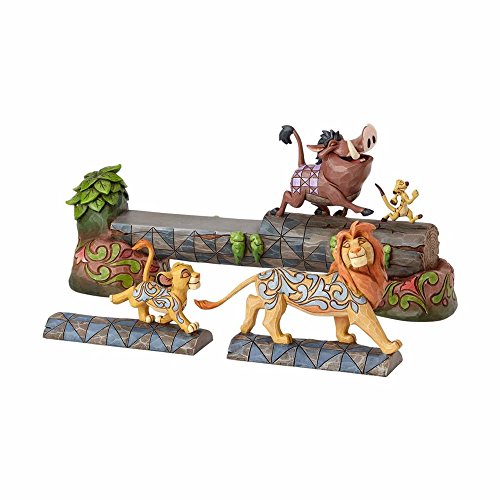 Enesco Disney Traditions Figurita Despreocupados Y Libres, Simba, Timon Y Pumbaa, Resina, Multicolor, 38.1 x 10.2 x 19 cm