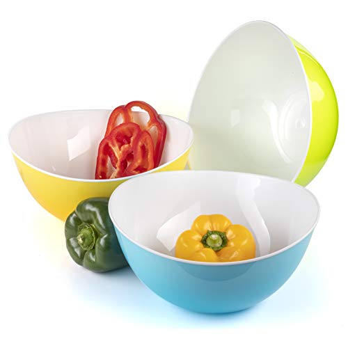 Ensaladera plastico Bol palomitas tazones desayuno cuencos para sopa cuencos aperitivos vasos de postre - 4 piezas