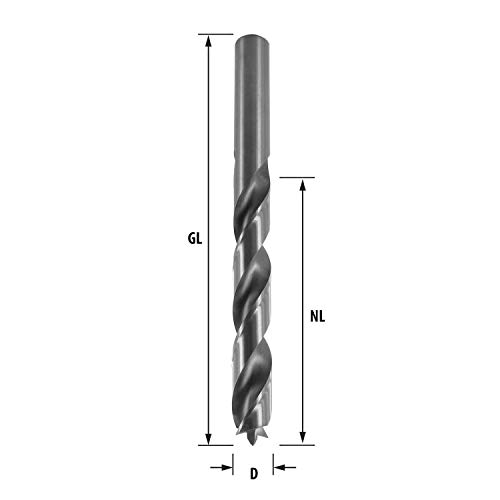 ENT 50065 DURADRILL HSS-G Premium: Brocas para madera en pack de 3 piezas de 6,5 mm de diámetro, 60 mm de longitud útil y 98 mm de longitud total con punta centradora y labios de corte