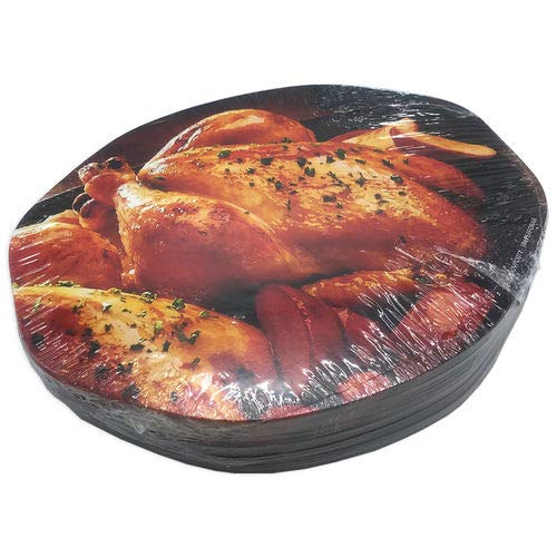 Envase Aluminio Ovalado Pollo Grande 2.500cc + Tapa Cartón Plastificado Decorada 100 Unidades