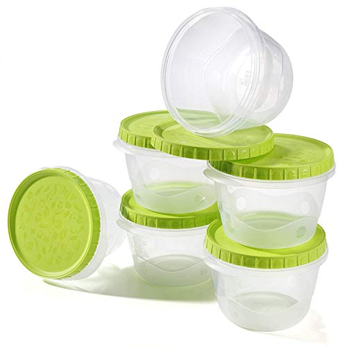 Envases comida tapers hermetico potes congelar sopa bebé recipiente para almacenar alimentos tapa conserva cajas plastico - 0,5L - Juego de 6 cuencos