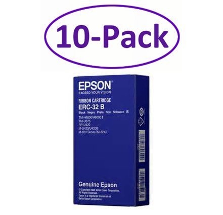 Epson - Original cartucho de tinta paquete de 10 unidades negro erc-32b cinta para: tm-h600/h6000 ii/tm-u675/rp-u420/m-u420/u420b/m-820 serie (m-82 x)