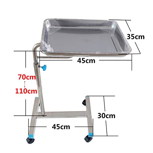 Equipo Médico autoservicio con Bandeja quirúrgica, Carro elevable Utilidad de Acero Inoxidable con la Rueda del balanceo, for el Hospital/salón de Belleza